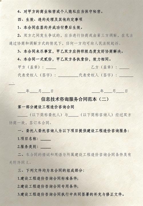 信息技术咨询服务合同范本